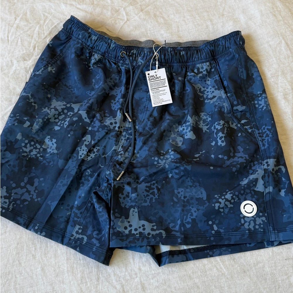 Gray and Blue Camo Shorts athletic running